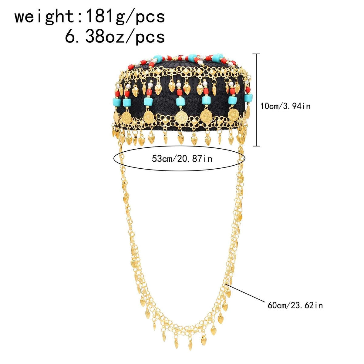 Headband Bohème à Franges de Perles et Pièces