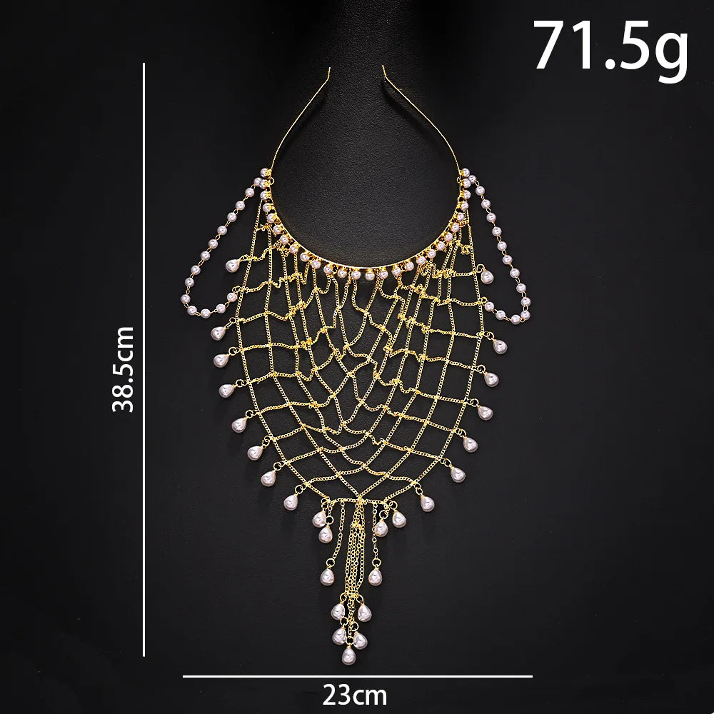 metal mesh headband retro court style pearl pendant elegant ball headgear accessory fashion hand made hair accessory jewelry