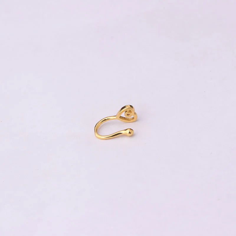CZ Nose Cuffs Non Piercing Fake Nose Ring for Women Girls, Hypoallergenic Steel Lobe Lip Tragus Stackable Piercing Jewelry
