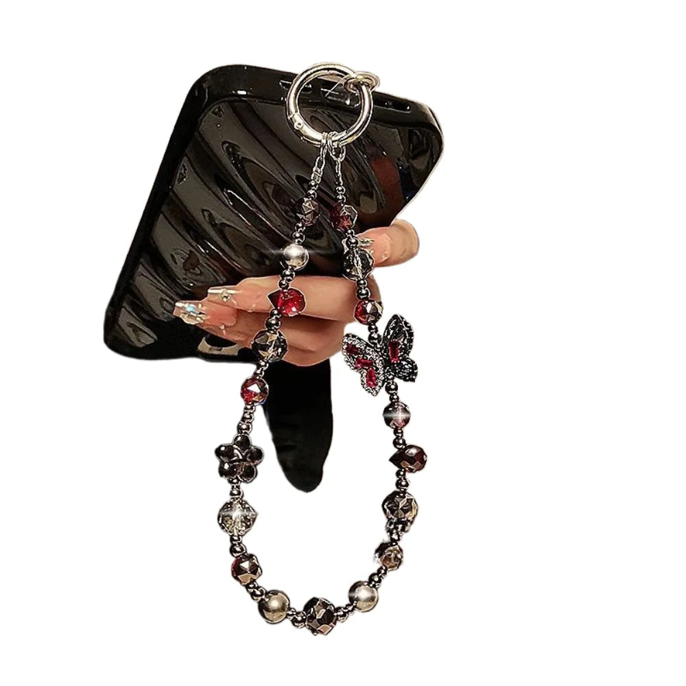 High End Dark Butterfly For Phone Chain Handcrafted Women's Woven Bag Chain Keychain Pendant And Accessory