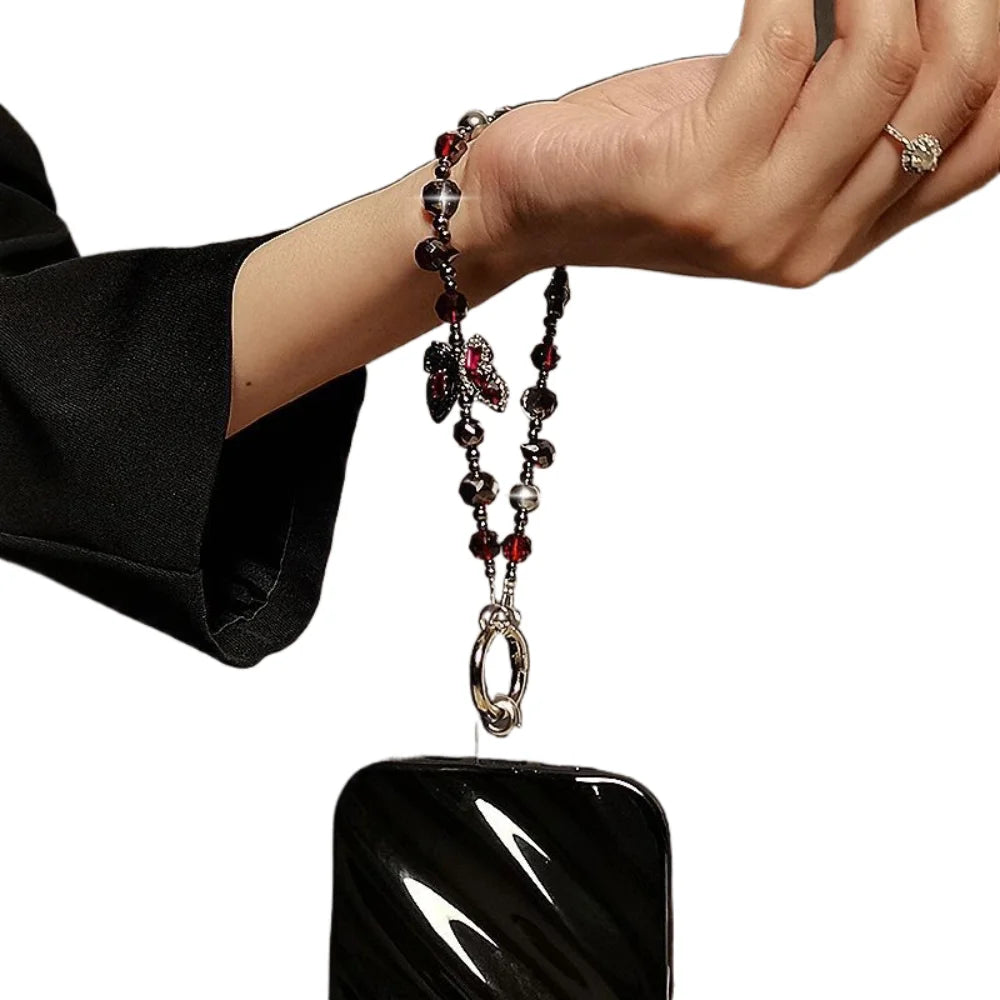High End Dark Butterfly For Phone Chain Handcrafted Women's Woven Bag Chain Keychain Pendant And Accessory
