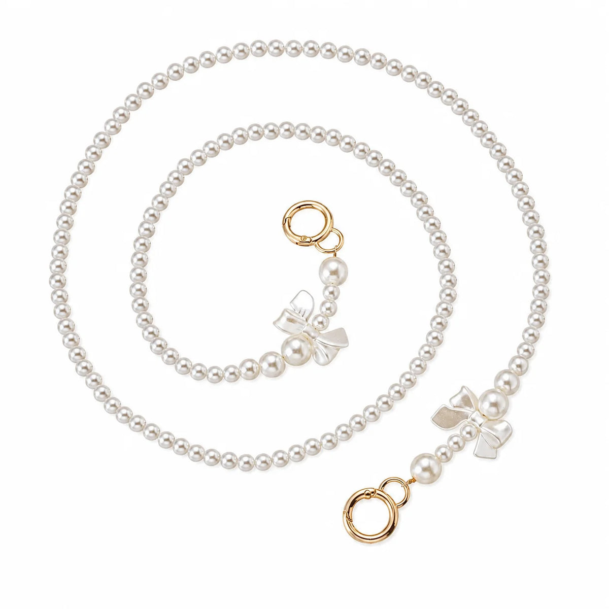 Imitation Pearl Bag Chain Replacement Shoulder Bags Chain Strap With Gold Clasp Women Handbag Clutch Chains Diy Bag Accessories