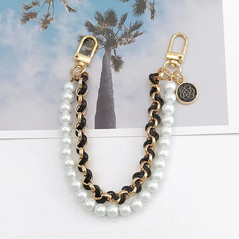 26cm Pearls Chain Strap For Handbag Fashion Accessories For Handbags Handles For Handbag Imitation Pearl Bag Chain Metal Chains