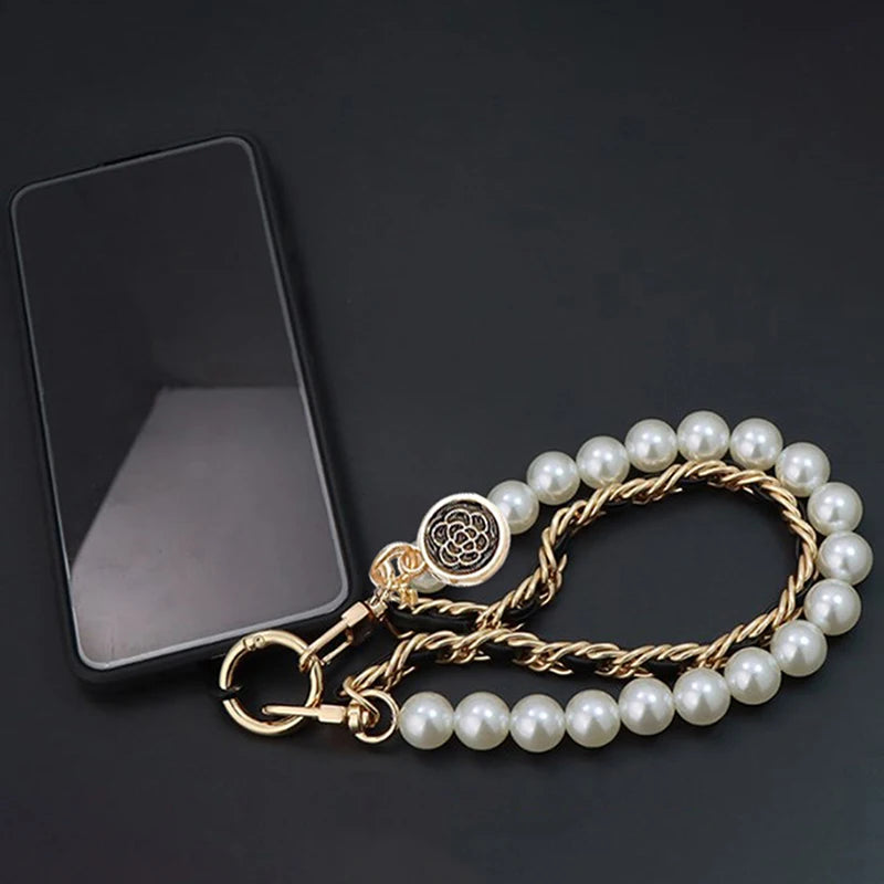 1PC Vintage Pearl Bag Strap For Handbag Double Layer Chain Pearl Phone Lanyard Exquisite Purse Replacement Handles Bag Accessory