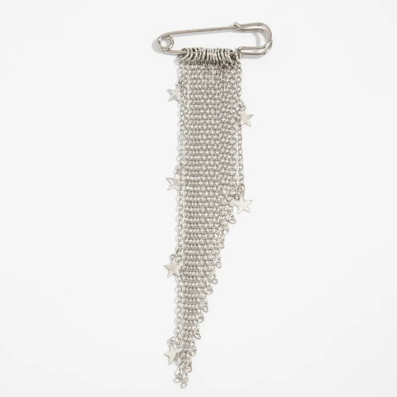 Creative Detachable Imitation Pearl Tassel Brooch Adjustable Trousers Jeans Safety Pin Convenient Versatile Clothing Accessories