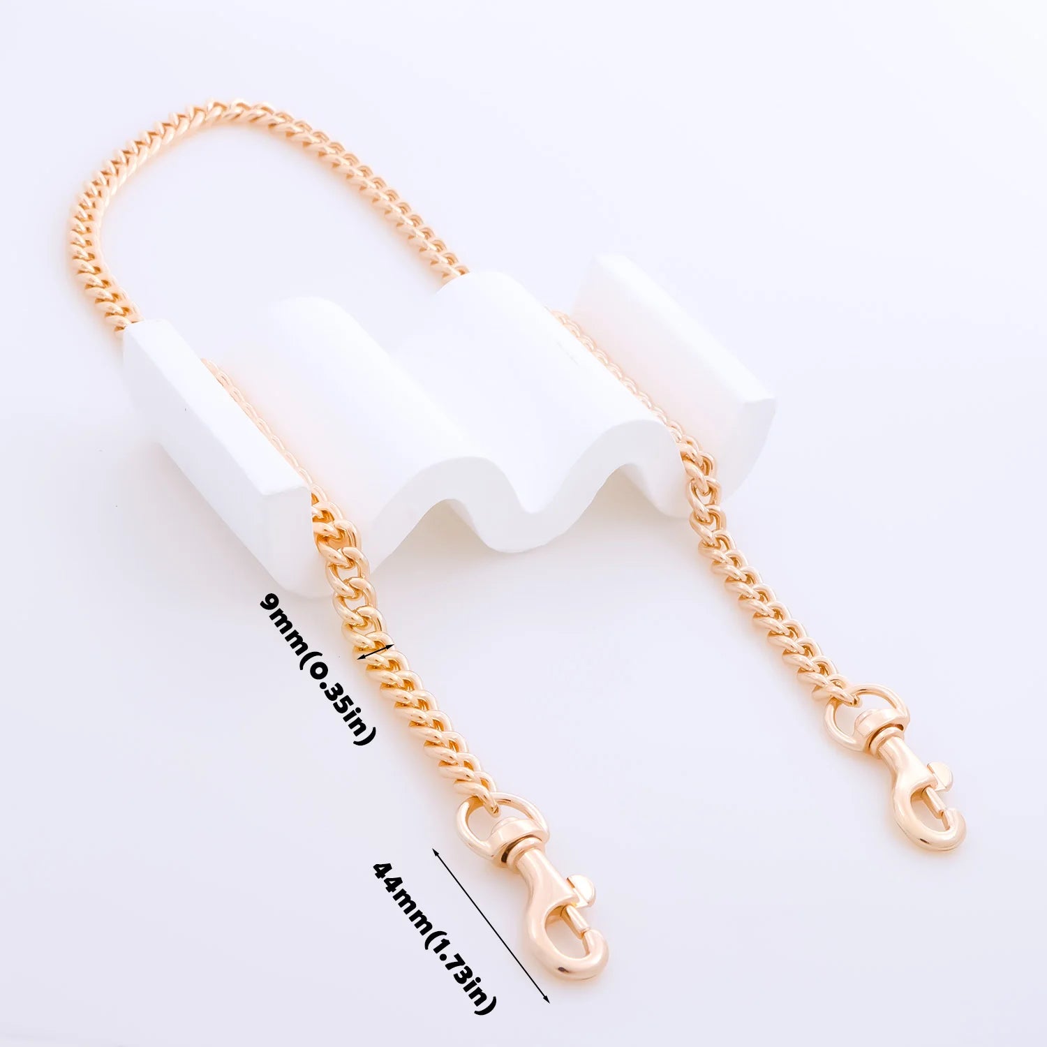 Purse Chain, Flat Bag Chain with Metal Buckles, Chain Purse Strap for DIY Purse, Wallet, Handbag, Shoulder Bag, Crossbody Bag