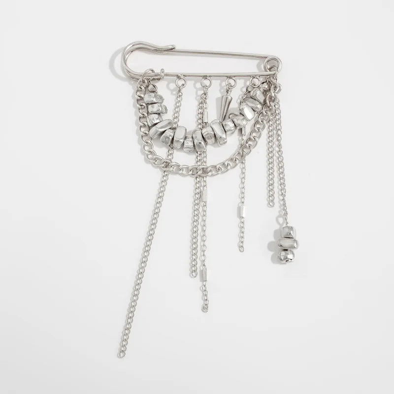 Creative Detachable Imitation Pearl Tassel Brooch Adjustable Trousers Jeans Safety Pin Convenient Versatile Clothing Accessories
