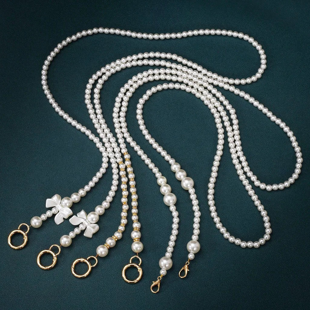 Imitation Pearl Bag Chain Replacement Shoulder Bags Chain Strap With Gold Clasp Women Handbag Clutch Chains Diy Bag Accessories
