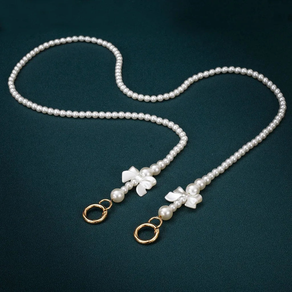 Imitation Pearl Bag Chain Replacement Shoulder Bags Chain Strap With Gold Clasp Women Handbag Clutch Chains Diy Bag Accessories