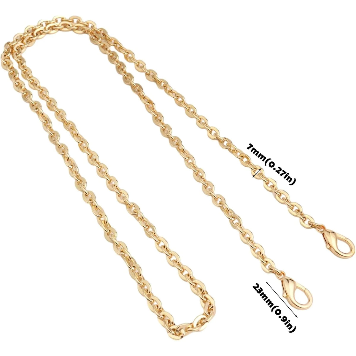 Purse Chain, Flat Bag Chain with Metal Buckles, Chain Purse Strap for DIY Purse, Wallet, Handbag, Shoulder Bag, Crossbody Bag