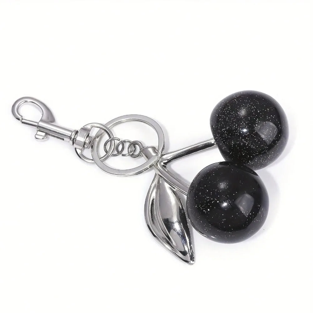 Fashion Delicious Red Cherry Keychain Summer Fruits Cherries Pendant Keyring For Women Men Jewelry Bag Key Accessories Gift