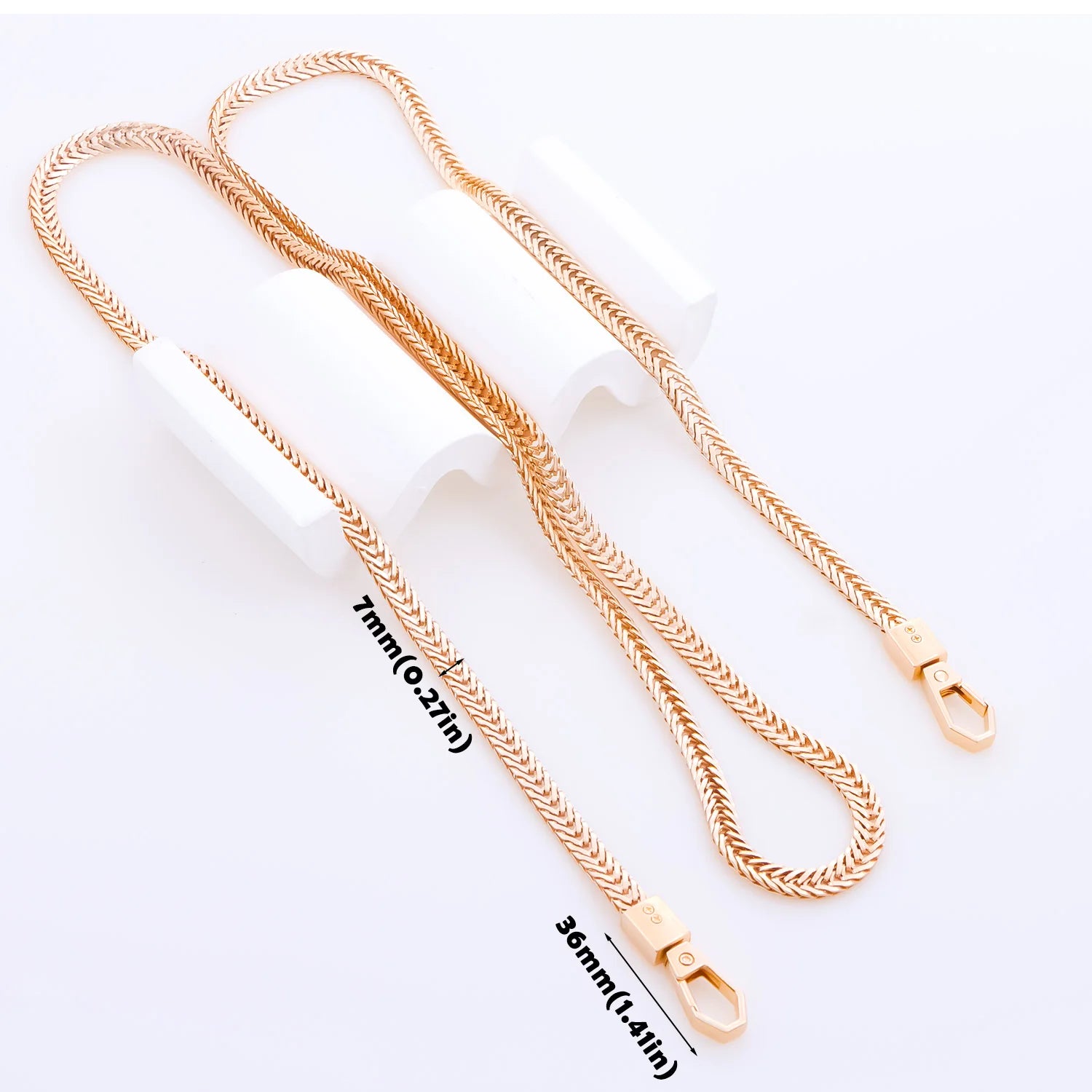 Purse Chain, Flat Bag Chain with Metal Buckles, Chain Purse Strap for DIY Purse, Wallet, Handbag, Shoulder Bag, Crossbody Bag