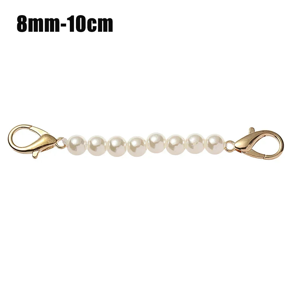 8/10mm Pearl Strap for Bags Handbag Handles DIY purse Replacement Long Beaded Chain for Shoulder Bag Straps Pearl Belt