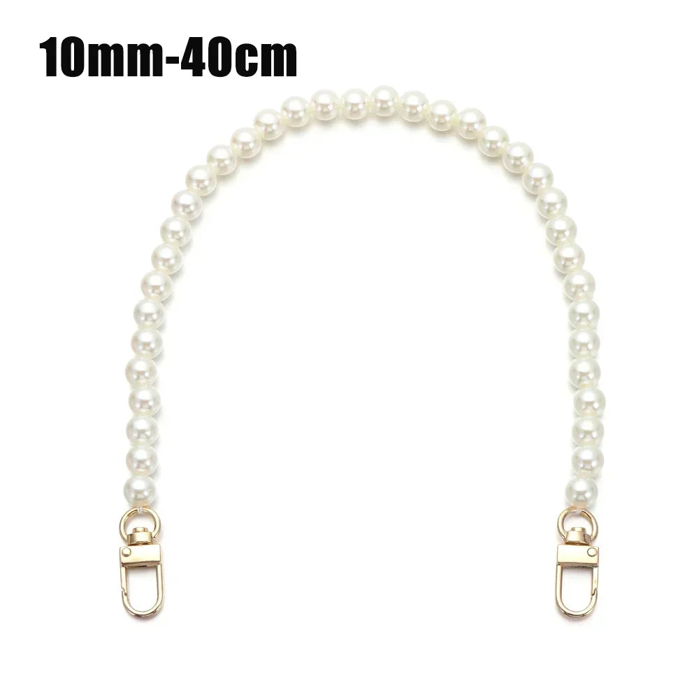 8/10mm Pearl Strap for Bags Handbag Handles DIY purse Replacement Long Beaded Chain for Shoulder Bag Straps Pearl Belt