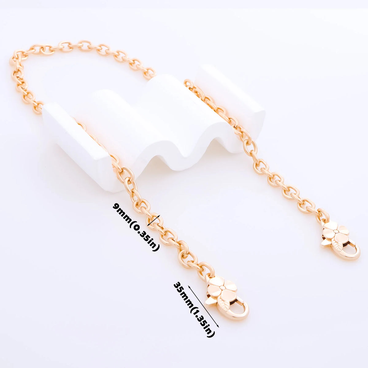 Purse Chain, Flat Bag Chain with Metal Buckles, Chain Purse Strap for DIY Purse, Wallet, Handbag, Shoulder Bag, Crossbody Bag