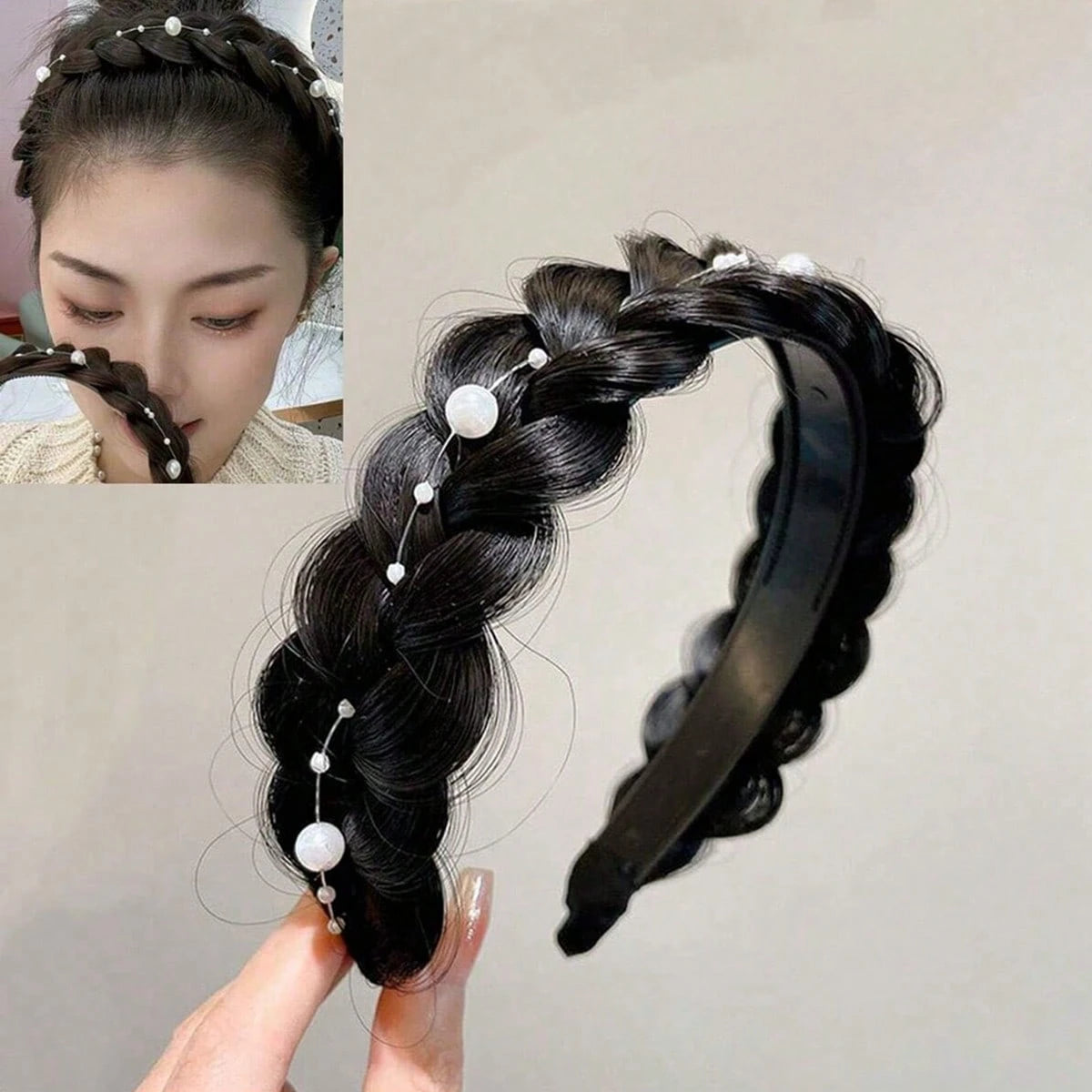 1pcs Stylish Anti slip Fishbone Braid Wig One piece Headband Women's Hair Accessories Suitable for Dress