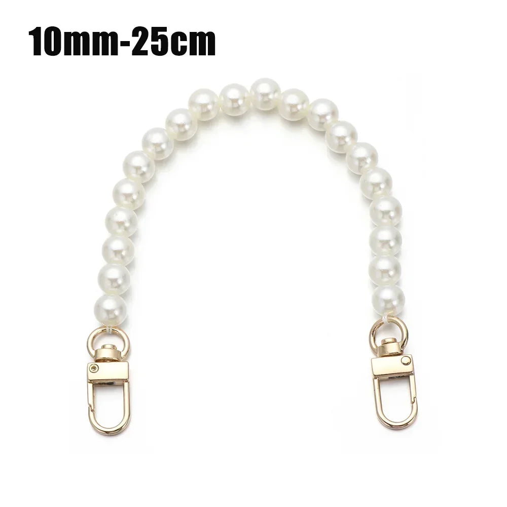8/10mm Pearl Strap for Bags Handbag Handles DIY purse Replacement Long Beaded Chain for Shoulder Bag Straps Pearl Belt