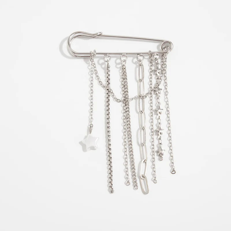 Creative Detachable Imitation Pearl Tassel Brooch Adjustable Trousers Jeans Safety Pin Convenient Versatile Clothing Accessories
