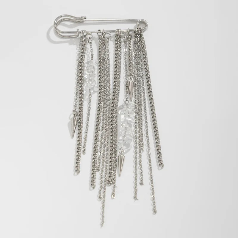 Creative Detachable Imitation Pearl Tassel Brooch Adjustable Trousers Jeans Safety Pin Convenient Versatile Clothing Accessories