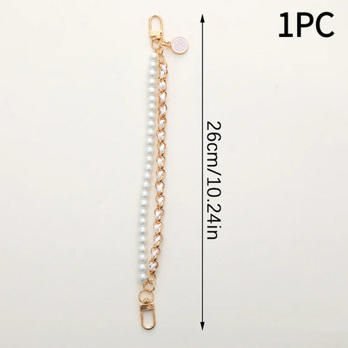 1PC Vintage Pearl Bag Strap For Handbag Double Layer Chain Pearl Phone Lanyard Exquisite Purse Replacement Handles Bag Accessory