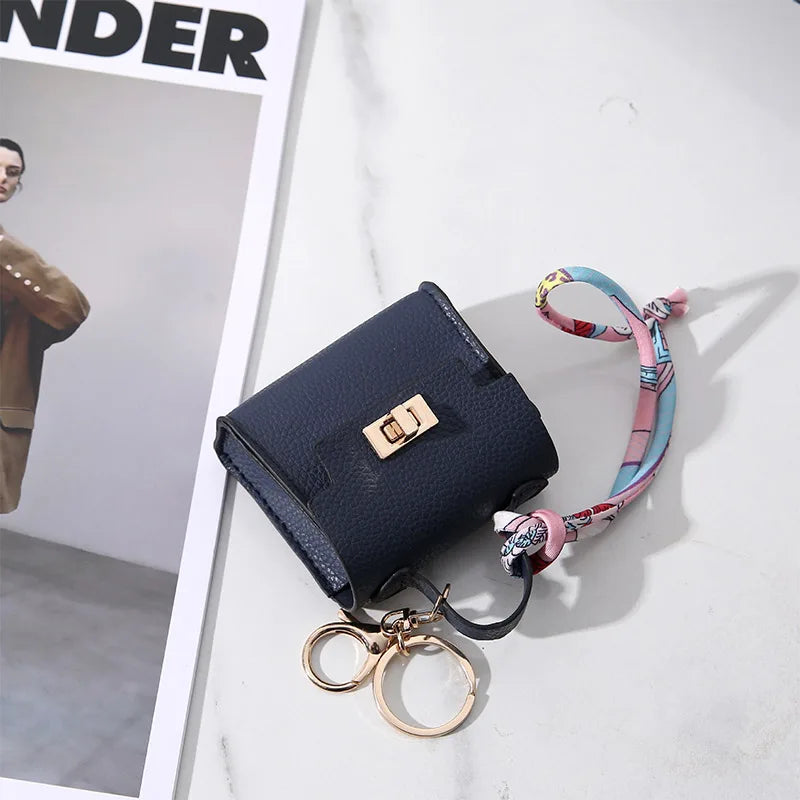 Mini Gorgeous Bag Pendant Cute Square Handbag Earphone Mini Premium Leather Creative Car Key Chain Pendant Decoration Gift Charm